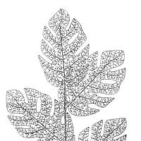 Ramură Decorativă Crăciun, Frunze Late cu Glitter, 84cm, Argintiu