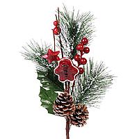 Ramură Decorativă Crăciun, Model Brad Bastonaș, Dimensiune 40cm, Multicolor