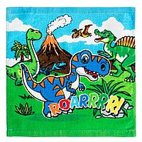 Prosop Bumbac Dinozauri, Verde, 30x30cm