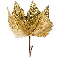 Ornament Crăciun, Crăciuniță cu Clips, Auriu, 25x14cm, Poliester, Sclipici