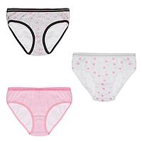 Set Chiloți Copii, Multicolor, 3 Bucăți, Model cu Buline și Dungi, Lurex Argintiu