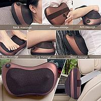 Pernă Masaj Relax, 4 Noduri Rotative, Funcție Oprire Automată, Cu Curea Fixare, Negru-Cupru