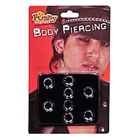 Accesorii Deghizare Halloween, Set 9 Cercei Body Piercing, Argintii