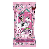 Șervețele Umede Disney, Minnie Unicorn, Set 15 Bucăți, Infuzate cu Aloe Vera și Vitamina E, Multicolor, Travel