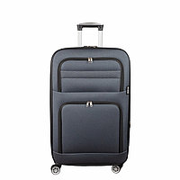 Troler voiaj Mic, Naimeed D5994, 4 roti, material textil, inchidere cifru, Gri, 37x24x55cm