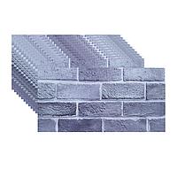 Set 12 panouri decorative, SXP + PVC, autoadezive, imitatie mozaic de caramida cu textura in relief, Naimeed