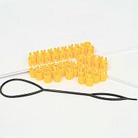 Set 50 Inele Par Aurii + Aplicator inele, Model Macaroana, 1x0.6cm, PLA- Biodegradabil Fabricat pe Baza de Plante, Accesorii Păr Moderne, Decorațiuni păr, Inele pentru dreadlocks, Inele pentru împletituri, Fabricat în România