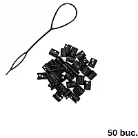 Set 50 Inele Par Negre + Aplicator inele, Model cu Cercuri, 1x0.6cm, PLA- Biodegradabil Fabricat pe Baza de Plante, Accesorii Păr Moderne, Decorațiuni păr, Inele pentru dreadlocks, Inele pentru împletituri, Fabricat în România