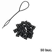 Set 50 Inele Par Negre + Aplicator inele, Model cu Patrate, 1x0.6cm, PLA- Biodegradabil Fabricat pe Baza de Plante, Accesorii Păr Moderne, Decorațiuni păr, Inele pentru dreadlocks, Inele pentru împletituri, Fabricat în România