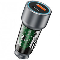 Incarcator Auto Dudao R4T, 30W, 3A, 1 x USB-A - 1 x USB-C, Gri