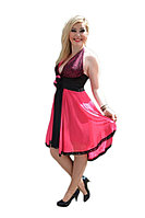 Rochie rafinata, de culorie rosu si roz, cu top imbracat in paiete (Marime: 38,