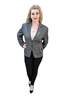 Sacou cazual, chic, croiala clasica, serie mare, de culoare gri (Marime: 44,