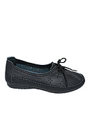 Balerini piele naturala, cu perforatii, culoare negru (Marime: 36, Culoare: