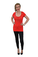 Tricouri casual, decolteu rotund, de culoare rosii (Marime: 38, Culoare: ROSU)