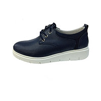 Pantof trendy cu siret si talpa usoara, din piele naturala bleumarin (Culoare: