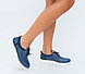 Pantof trendy cu siret si talpa usoara, din piele naturala bleumarin (Culoare: - foto 5 - id-p104798776