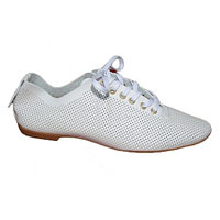 Adidas de femei, de culoare alba, din piele naturala perforata (Culoare: ALB,