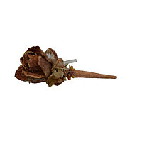 Agraf in forma de trandafir, nuanta de mov si maro, design chic,crem,roz