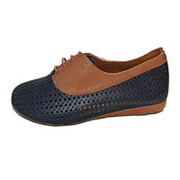 Pantof sport cu siret din piele fina, moale cu perforatii, bleumarin (Marime: