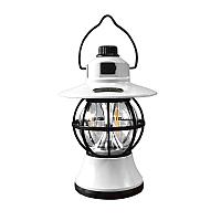 Lampă de camping retro portabilă, Felinar Vintage LED ABS, Acumulator inclus 1200 mAh, reincarcabila, 20 cm