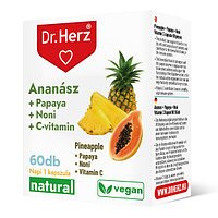 Capsule pentru digestie cu ananas, papaya, noni si vitamina C Dr Herz 60 buc