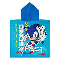 Prosop de Plaja Poncho cu Gluga din Bumbac Sonic pentru Copii 60x120 cm
