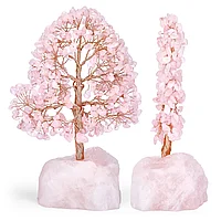 Arborele Bonsai de Cristal, Culoare Trandafir, Bonsai Feng Shui Fabricat din Cupru Metal 16cm x 9cm