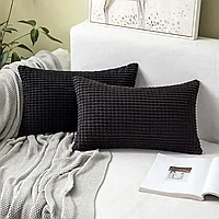 Fete de perini decorative 30x50 cm 2buc negru