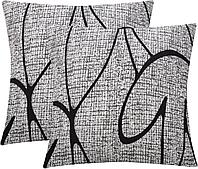 Fete de perini ornamentale gri cu model 45x45 cm