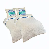 Lenjerie de pat de iarna 100% bumbac fleece gri, 4 buc: 2 huse plapuma 135x200 cm si 2 huse perini 80x80 cm