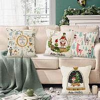 Fete de perini ornamentale, cu model de Craciun lame 45x45 cm set 4 bucati