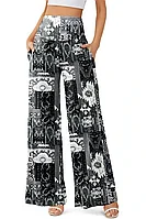 Pantaloni de dama casual, cu talie inalta, gri, marimea M, CZIMOO