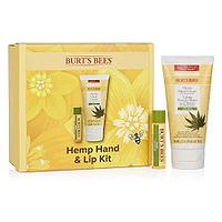 Set ingrijire, crema de maini si balsam de buze, Burt's Bees, Canepa/vitamina E,99% ingrediente naturale