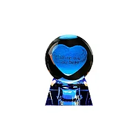 Minge de cristal 3D cu baza de lumina LED, cablu USB, MEJUDIA