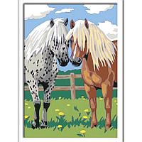 Pictura pe numere, 2 cai, 18 cm x 24 cm, Ravensburger