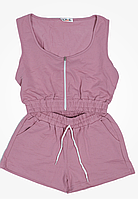 Compleu damă casual set top scurt și pantaloni scurți, culoare roz
