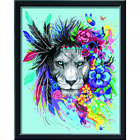 Pictura pe numere Ravensburger - Leu colorat