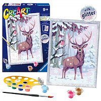 Pictura pe numere Ravensburger - Caprioara si pasare