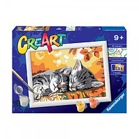 Pictura pe numere Ravensburger - Pisicute somnoroase