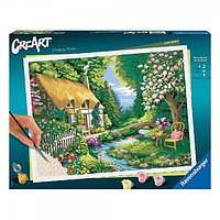 Pictura pe numere Ravensburger - Casuta pe malul raului