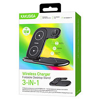 Încărcător Wireless Kaku KSC-1358, 15W, Fast Charging, Qi, Tip Stand, negru