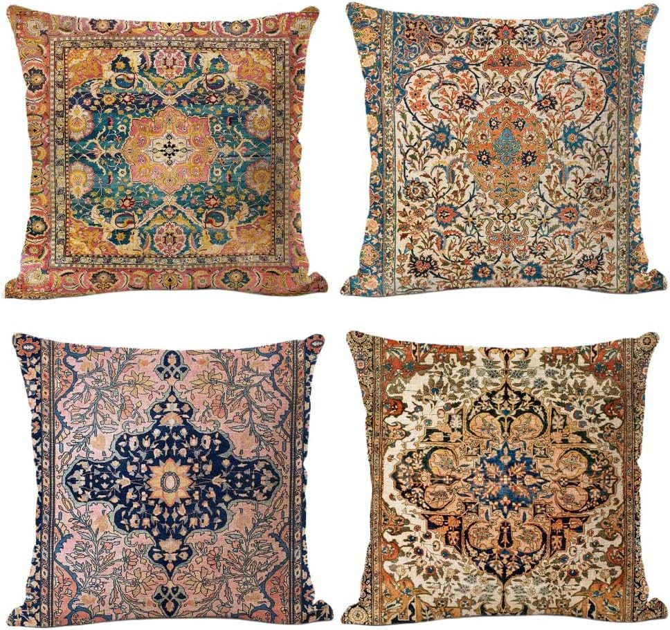 Huse pentru perini ornamentale 45x45 cm, set 4 piese, vintage - foto 1 - id-p104862300