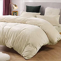 Lenjerie de pat cu fermoar 155x200 plush, bej- set 2 piese :1 x husa de plapuma 155 x 220 cm + 1 x perna de