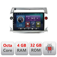 NAVIGAȚIE CARPAD ANDROID 10 DEDICATĂ CITROEN C4 2005-2010 ECRAN 9" CAPACITIV INTERNET 3G WIFI PROCESOR