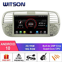 NAVIGATIE ANDROID 10 DEDICATA FIAT 500 WITSON W2-KS6779W 2+16 GB INTERNET WIFI CARKIT BLUETOOTH COMENZI VOLAN