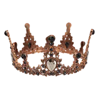 Coronita baroc aramie cu strasuri negre, VERSAMAG, decoratiune pentru ornat torturi si aranjamente, 6x12.5 cm