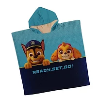 Prosop de baie Poncho cu gluga pentru copii Paw Patrol Team bumbac 100%, 60/120 cm
