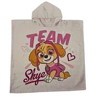 Prosop de baie Poncho cu gluga pentru copii Paw Patrol bumbac, 60/120 cm