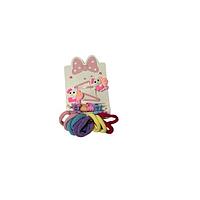 Set 16 Accesorii de Par pentru Fete, elastice, clestisor si agrafe, Roz