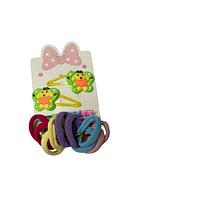 Set 16 Accesorii de Par pentru Fete, elastice, clestisor si agrafe, Galben